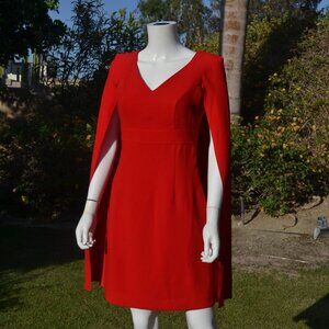 Trina Turk Red Cape Dress